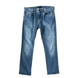 Banana Republic Mens Slim Techmotion Jeans Medium Wash Blue 32x30 Stretch Denim